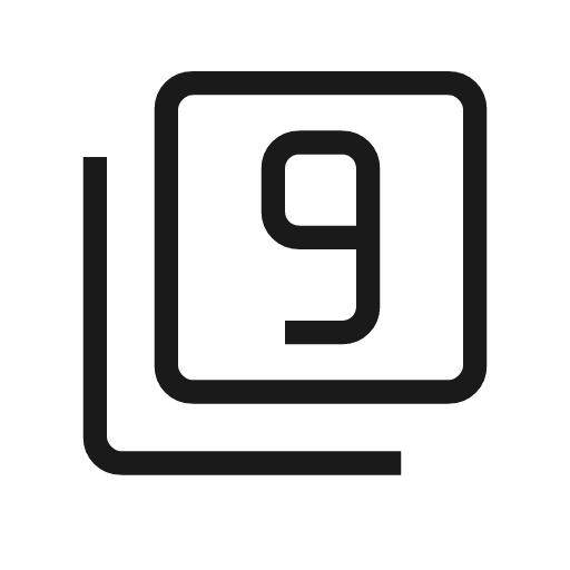 Filter 9 outline icon, outline style, from Material Symbols Light