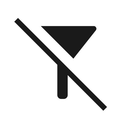 Filter alt off icon, solid style, from Material Symbols Light