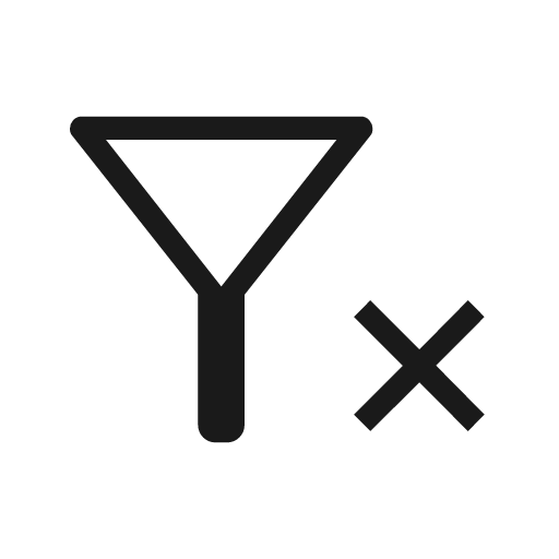 Filter cancel outline icon, outline style, from Material Symbols Light