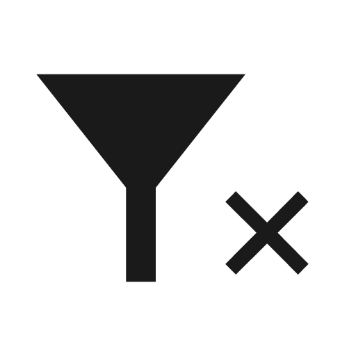 Filter cancel sharp icon, sharp-cornered style, from Material Symbols Light