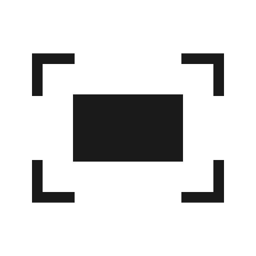 Fit screen sharp icon, sharp-cornered style, from Material Symbols Light