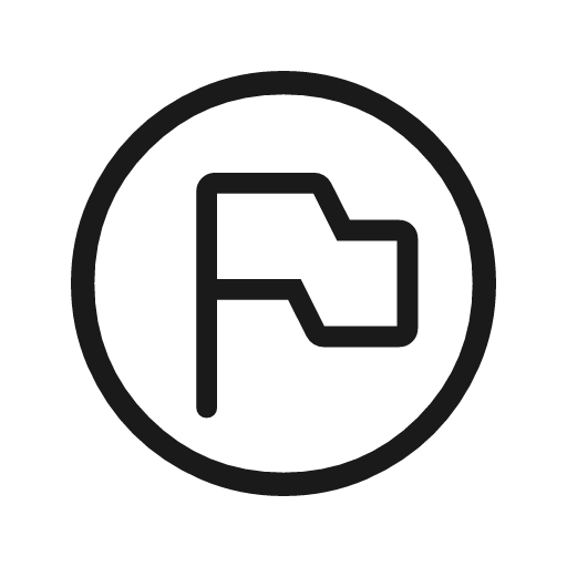 Flag circle outline rounded icon, rounded style, from Material Symbols Light