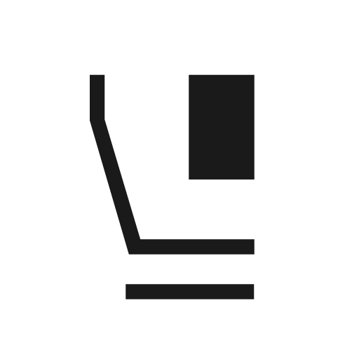 Flight class sharp icon, sharp-cornered style, from Material Symbols Light