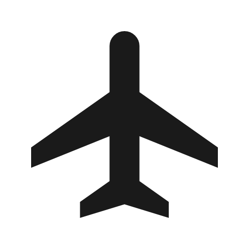 Flight icon, solid style, from Material Symbols Light