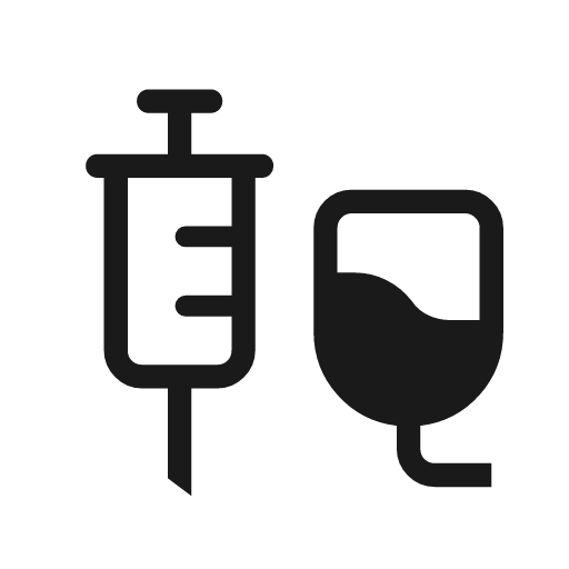 Fluid med icon, solid style, from Material Symbols Light