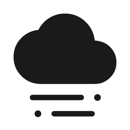Foggy icon, solid style, from Material Symbols Light