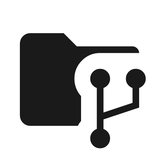 Folder data icon, solid style, from Material Symbols Light
