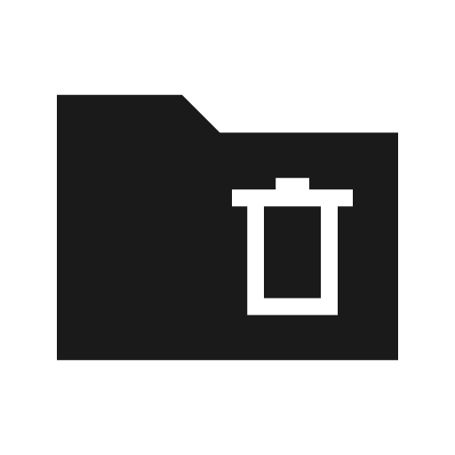 Folder delete sharp icon, sharp-cornered style, from Material Symbols Light