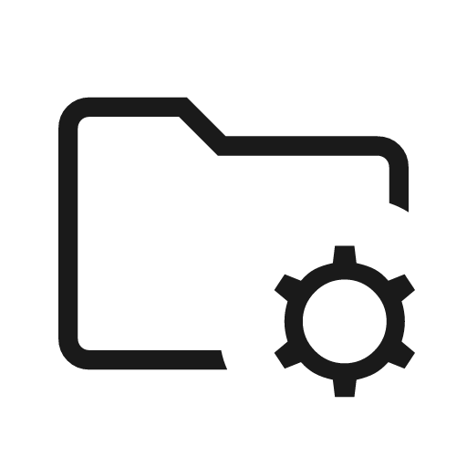 Folder managed outline icon, outline style, from Material Symbols Light