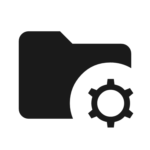 Folder managed icon, solid style, from Material Symbols Light