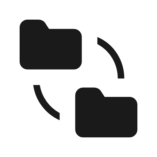 Folder match icon, solid style, from Material Symbols Light