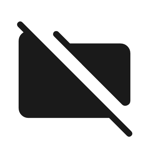 Folder off rounded icon, rounded style, from Material Symbols Light