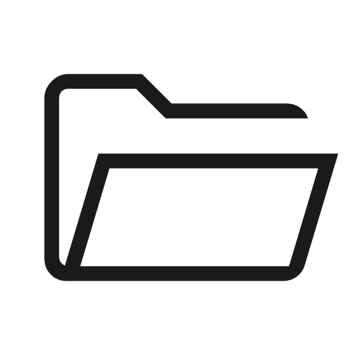 Folder open outline icon, outline style, from Material Symbols Light