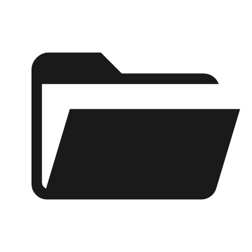 Folder open icon, solid style, from Material Symbols Light