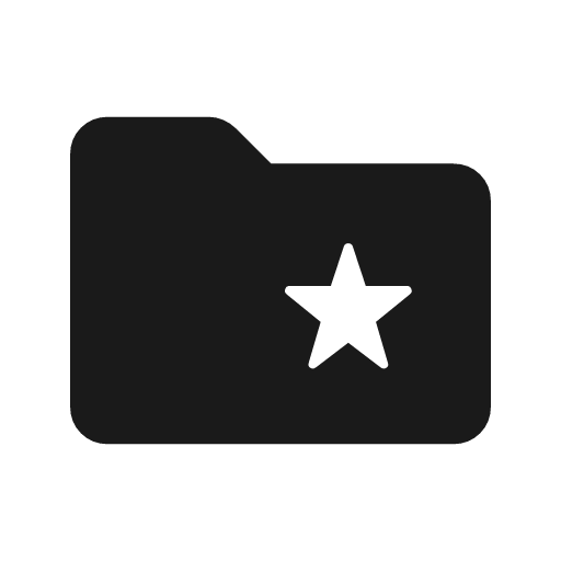 Folder special rounded icon, rounded style, from Material Symbols Light