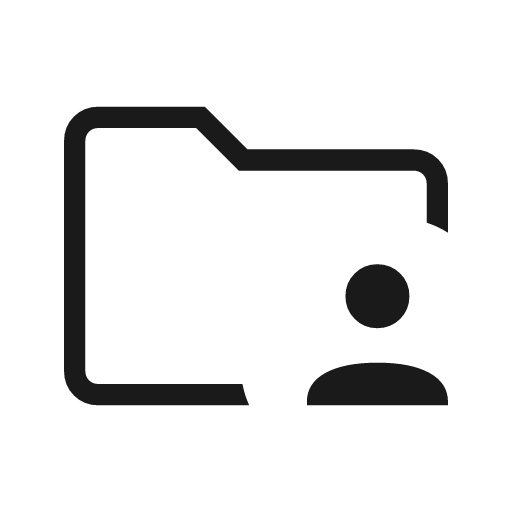 Folder supervised outline icon, outline style, from Material Symbols Light