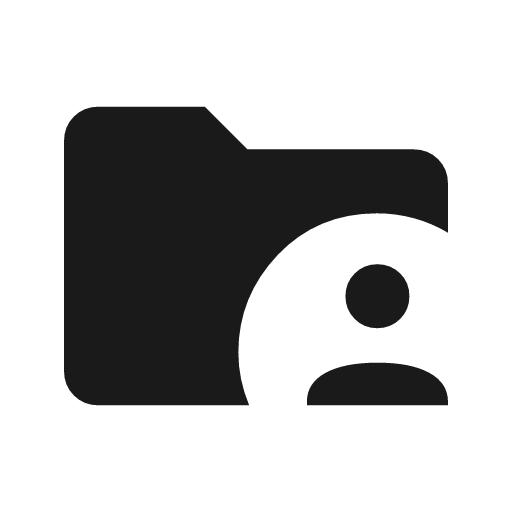 Folder supervised icon, solid style, from Material Symbols Light
