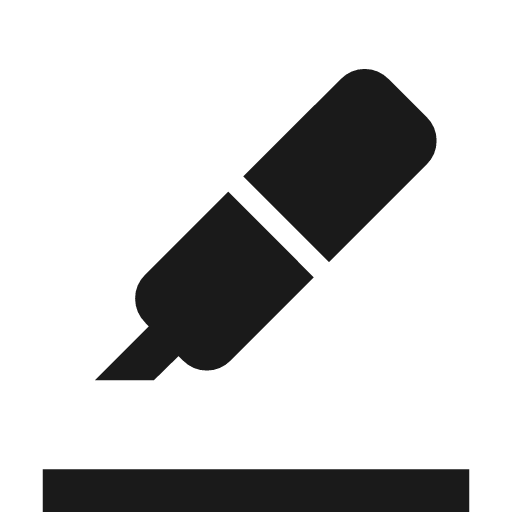 Format ink highlighter icon, solid style, from Material Symbols Light