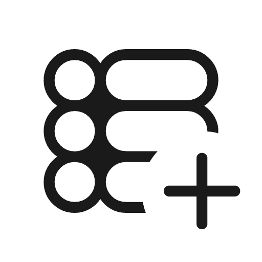 Forms add on outline rounded icon, rounded style, from Material Symbols Light