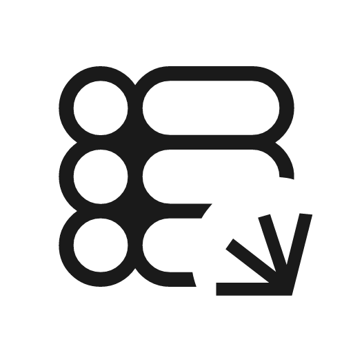 Forms apps script outline sharp icon, sharp-cornered style, from Material Symbols Light