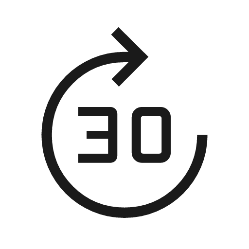 Forward 30 icon, solid style, from Material Symbols Light