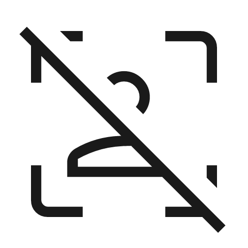 Frame person off outline icon, outline style, from Material Symbols Light