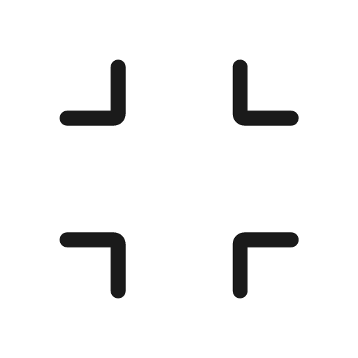 Fullscreen exit rounded icon, rounded style, from Material Symbols Light