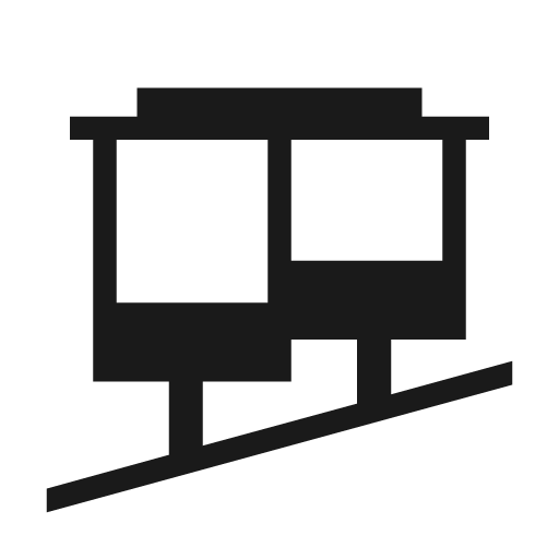 Funicular icon, solid style, from Material Symbols Light