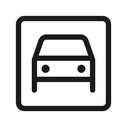 Garage outline rounded icon, rounded style, from Material Symbols Light