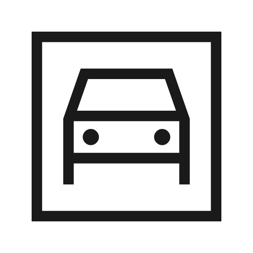 Garage outline sharp icon, sharp-cornered style, from Material Symbols Light