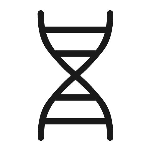 Genetics rounded icon, rounded style, from Material Symbols Light