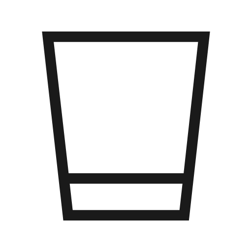 Glass cup outline sharp icon, sharp-cornered style, from Material Symbols Light