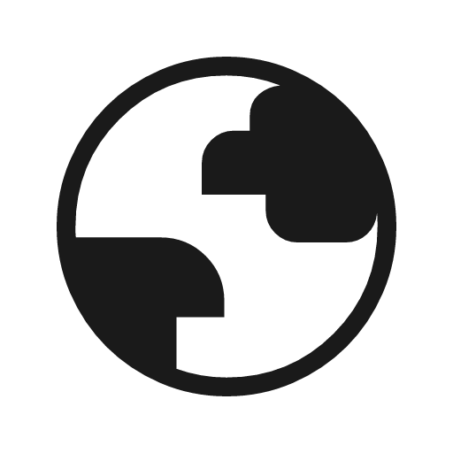 Globe icon, solid style, from Material Symbols Light