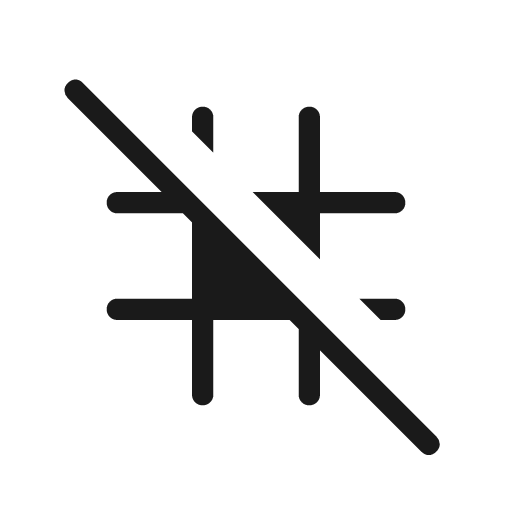 Grid 3x3 off rounded icon, rounded style, from Material Symbols Light