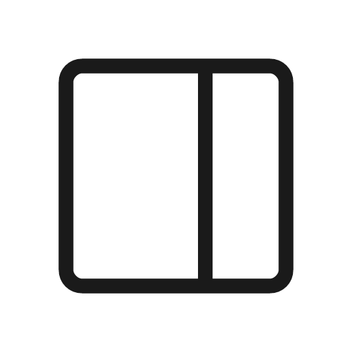 Grid layout side outline icon, outline style, from Material Symbols Light