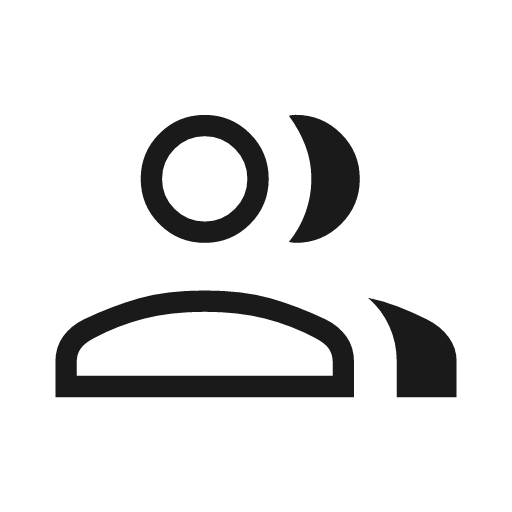 Group outline icon, outline style, from Material Symbols Light