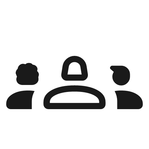 Groups 2 outline rounded icon, rounded style, from Material Symbols Light