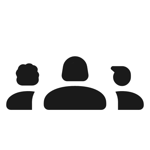 Groups 2 rounded icon, rounded style, from Material Symbols Light