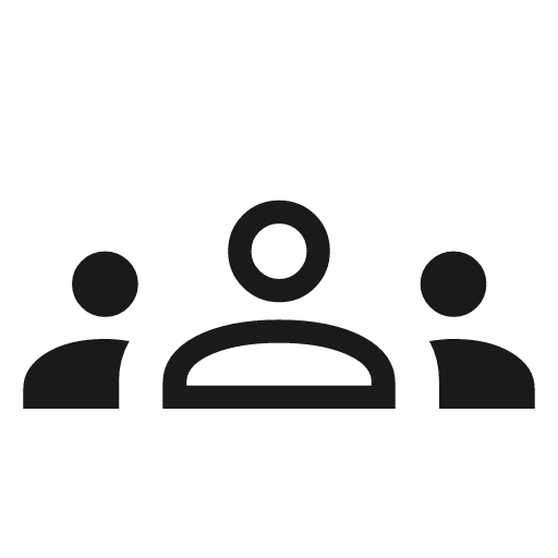 Groups outline icon, outline style, from Material Symbols Light