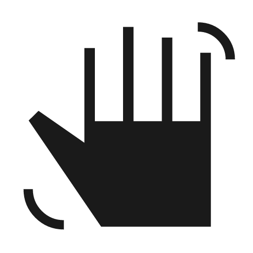 Hand gesture sharp icon, sharp-cornered style, from Material Symbols Light