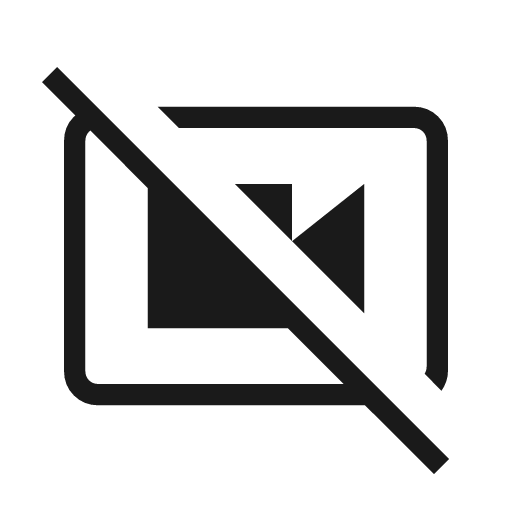 Hangout video off outline icon, outline style, from Material Symbols Light