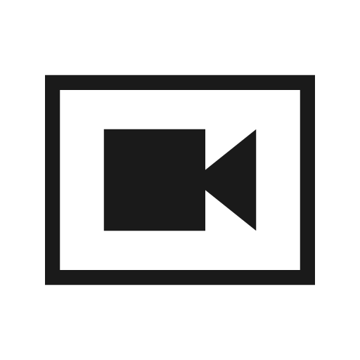 Hangout video outline sharp icon, sharp-cornered style, from Material Symbols Light