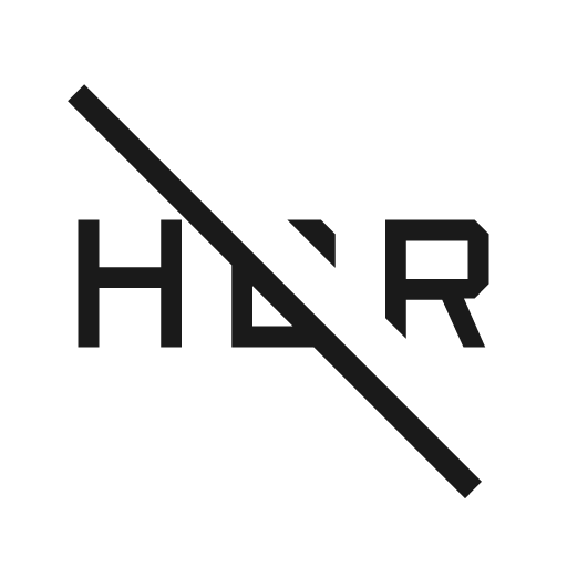 Hdr off sharp icon, sharp-cornered style, from Material Symbols Light