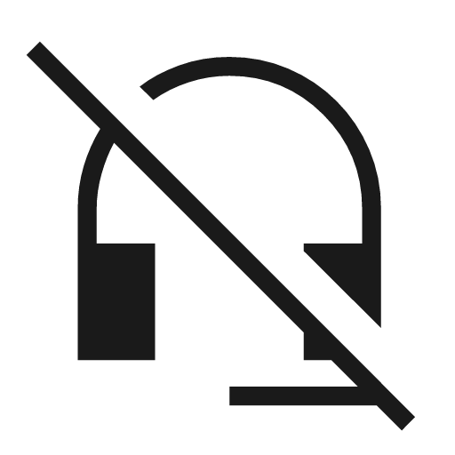 Headset off sharp icon, sharp-cornered style, from Material Symbols Light