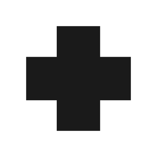 Health cross icon, solid style, from Material Symbols Light