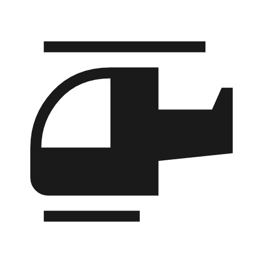 Helicopter icon, solid style, from Material Symbols Light