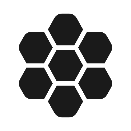 Hive rounded icon, rounded style, from Material Symbols Light