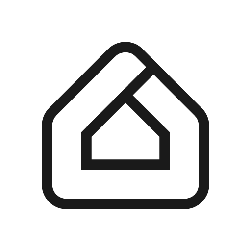 Home app logo outline icon, outline style, from Material Symbols Light