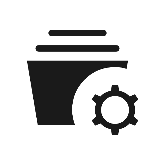 Home storage gear icon, solid style, from Material Symbols Light
