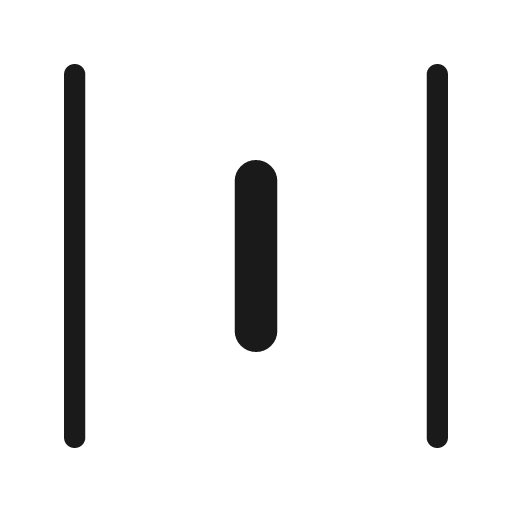 Horizontal distribute rounded icon, rounded style, from Material Symbols Light